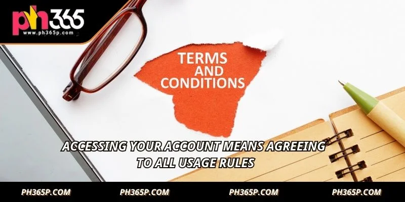 Accessing your account means agreeing to all usage rules